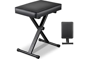 Smartxchoices Adjustable Piano Bench Padded Keyboard X-Style Bench Piano Stool Guitar Chair Piano Stand, Black