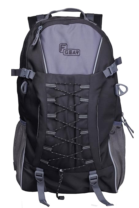 F Gear Macho Polyester 35 Ltrs Black Trekking Backpack (2372)