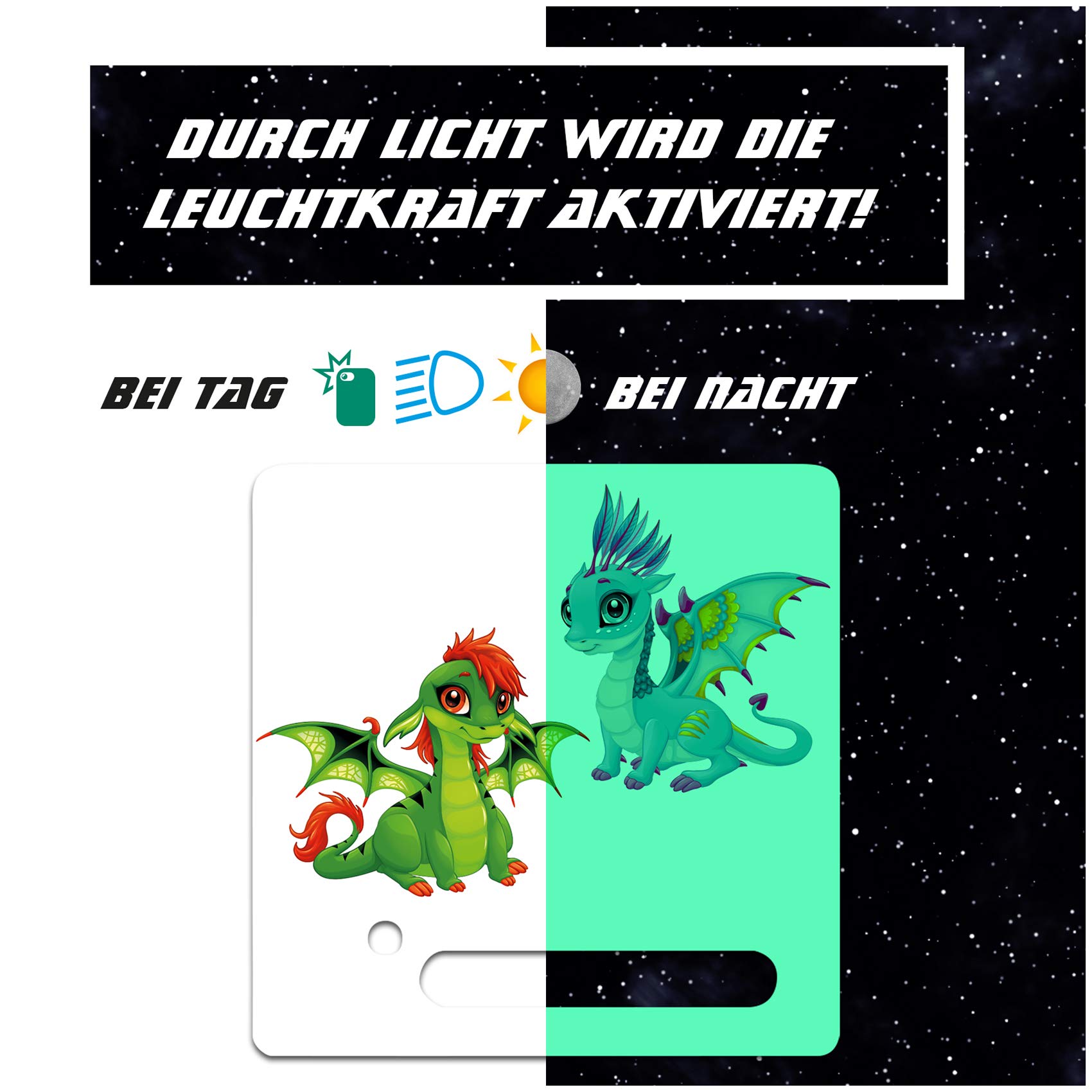 yabaduu Protective Film Protective Cover Luminous Sticker for Toniebox Perfect Fit Self-Adhesive Child-Friendly Film for Children Toys (Y031-37 Dragon, Glow-in-the-Dark)