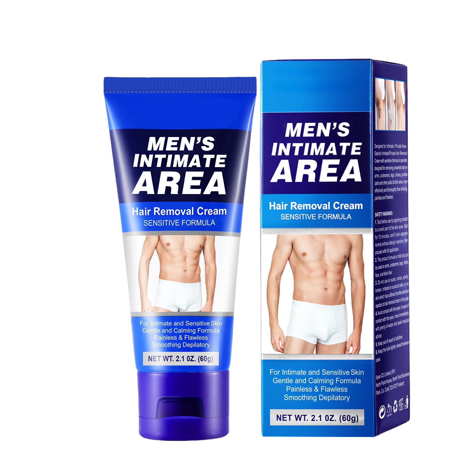 Colaren Men's Intimate Hair Removal Cream with Plastic Scraper