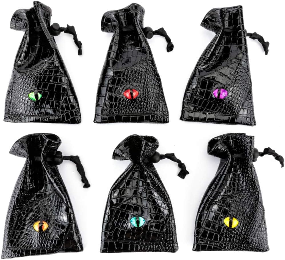 TOYFUL6 Pack Dice Bags with Eye Design Drawstring Pouch Storage Bag for Game Dices, Coins and Accessories