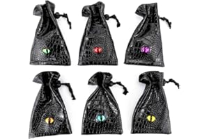 TOYFUL 6 Pack Dice Bags with Eye Design Drawstring Pouch Storage Bag for Game Dices, Coins and Accessories