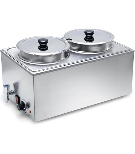 Winco ESW-70 Elektrischer Suppenwärmer Edelstahl – 10 Liter, Einstellbare Temperatur – Für Restaurants, Cafés, Gewerbe