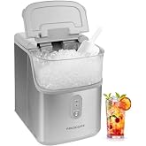 Frigidaire Countertop Crunchy Chewable Nugget Ice Maker, Compact, 33lbs per Day, Metallic Finish