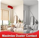 Fogray Extendable Feather Duster with Telescopic Pole Microfiber Bendable Red view 2