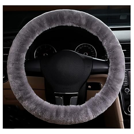 QCHOMEE Lenkradhülle für Auto, Winter, Universal, atmungsaktiv, Lenkradhülle, Plüsch, warm, Komfort, Lenkradbezug, Thermo, Ru
