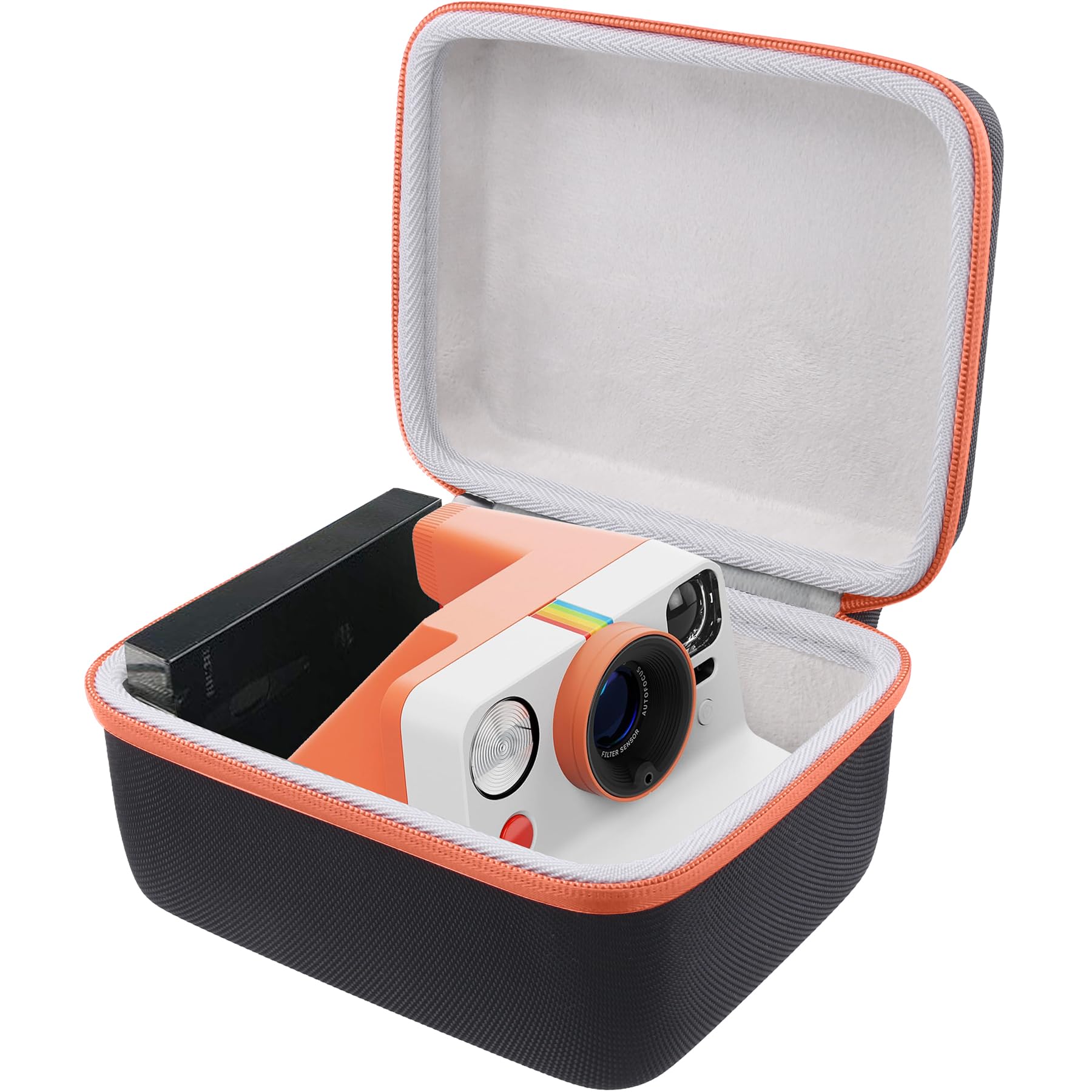 Khanka for Polaroid Now Gen 3, Now+ Gen 3, Now Gen 2, Now+ Gen 2, Now, Now+, I-2, Flip, OneStep+ and OneStep 2 Instant Cameras Hard Case,Protective Travel Carrying Storage Bag,Case Only(Orange Zipper)