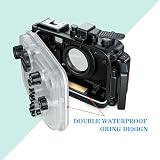 Sea frogs Waterproof Case for OM SYSTEM TG-7 195FT/60M Diving Housing + Red view 6