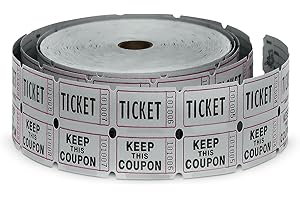 HENRY DOTS 50/50 Raffle Tickets Double Roll Gray - 2000 Ticket Count Per Roll - Easy Tear Away Stubs for Contact Info - Raffle Drum Tickets Roll for Drinks, Carnival, Chinese Auction, Events