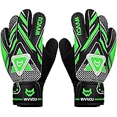 WVVOU Goalkeeper Gloves for Kids Youth, Soccer Goalie Gloves with Double Protection, Anti-Slip Soccer Gloves, Super Grip