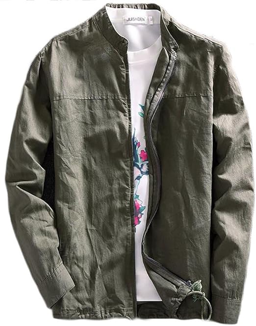 Amazon Pradrd メンズ 綿麻 ジャケット 薄手 夏 ブルゾン 長袖 Uvカット アウター 日焼け対策 冷房対策 サマージャケット 通勤 仕事 Xl モスグリーン コート ジャケット 通販