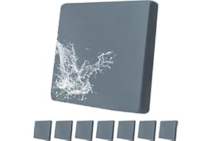 GALYEJIA 8Pcs Outdoor Cushion Covers Patio Cushion Covers Cushion Covers for Outdoor Furniture Stretch Patio Cushion Covers Replacement Couch Slipcovers Waterproof (Cover Only) (Grayish Blue)