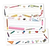 30 Name Tags for Classroom Cubbies, 3x9 in Colorful