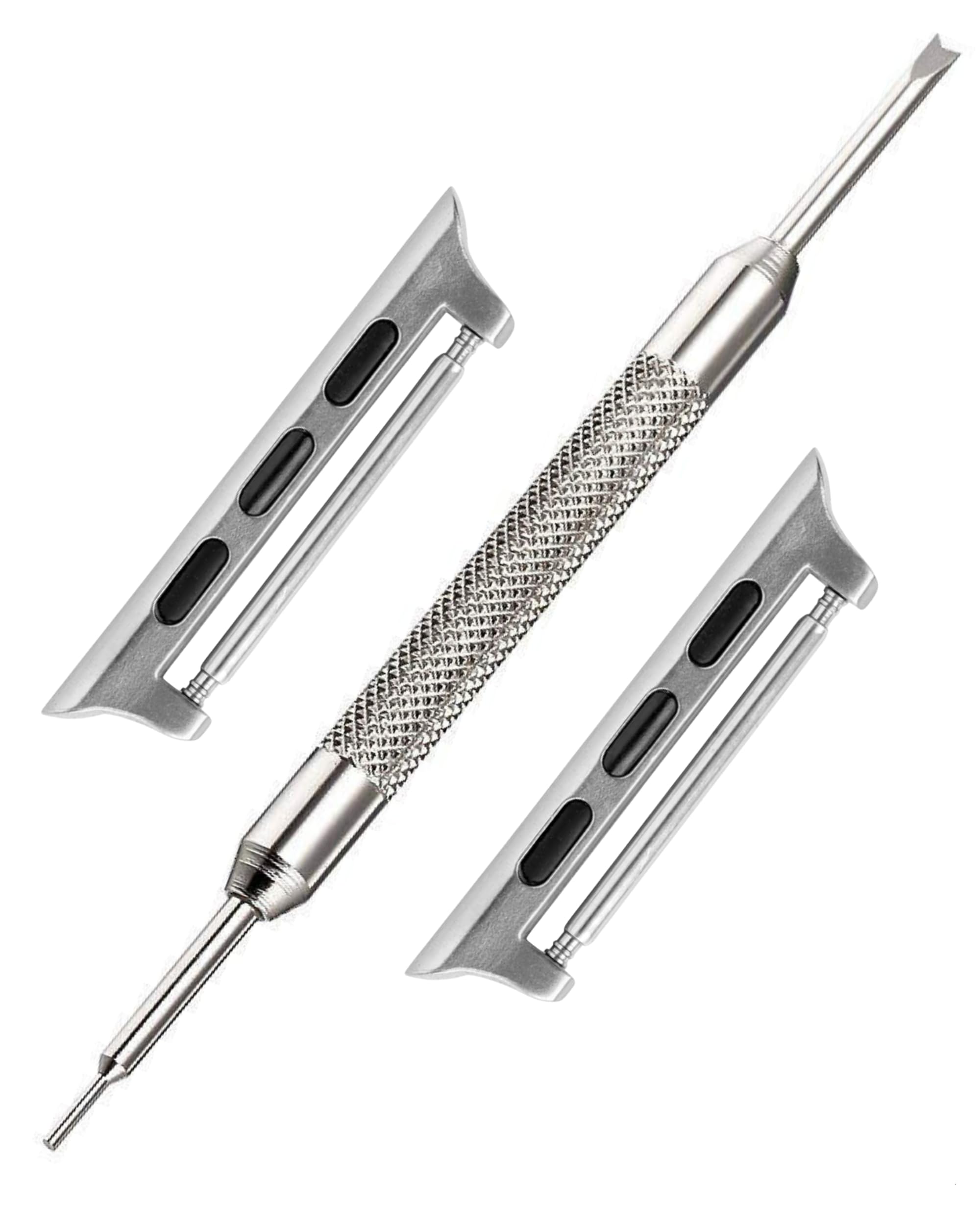 Watch Strap Connector Adapter Kit | Compatible with Apple iWatch Series 1-9 SE Ultra | Watch Band Attachment Clasp | Link Clip Fitting | Spring Bars & Tool Included (Silver, 42mm / 44mm / 45mm / 49mm)