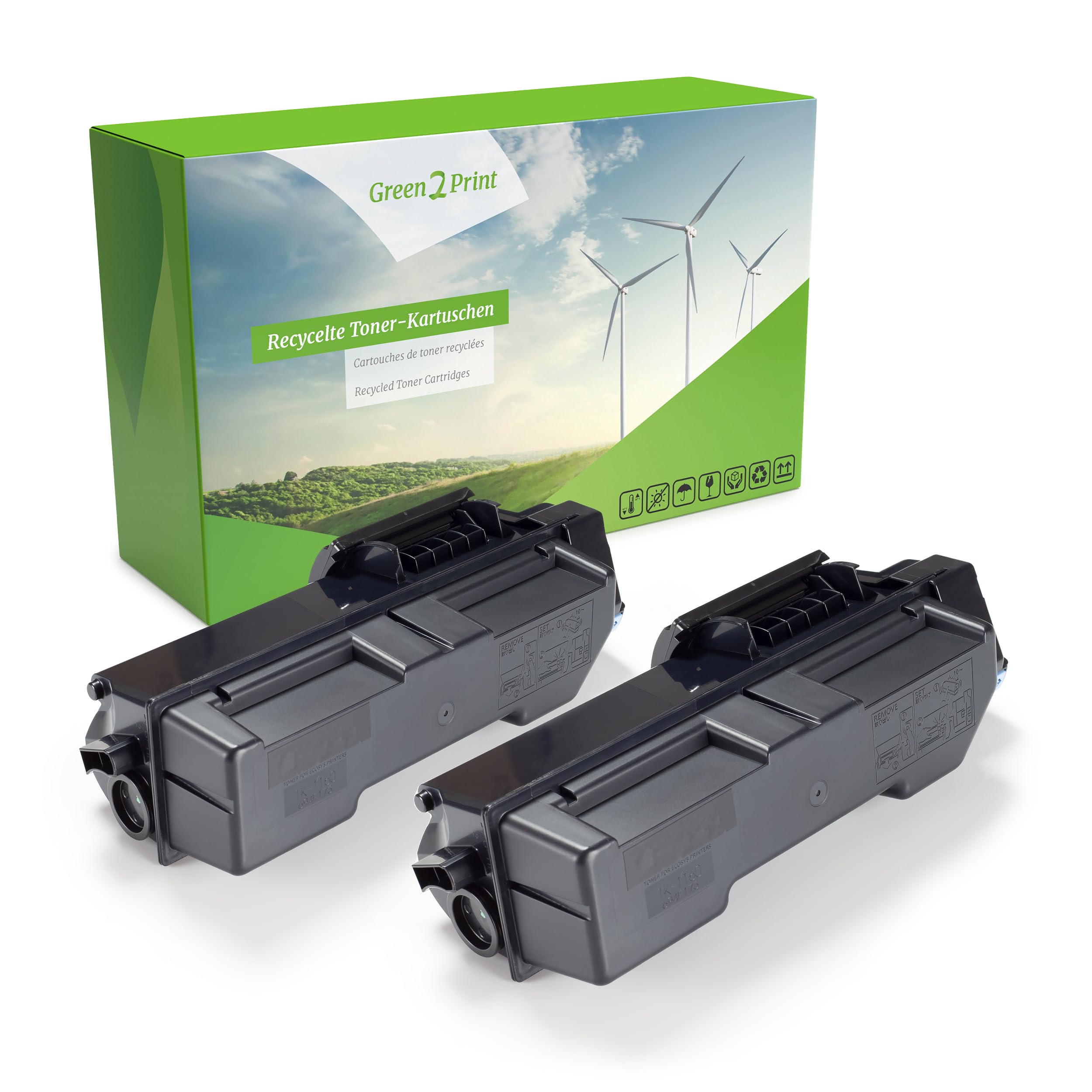Green2Print Toner Twinpack 2 cartridges 2x 7200 pages replaces Kyocera TK-1160, 1T02RY0NL0 Toner cartridge for Kyocera ECOSYS P2040DW, P2040DN