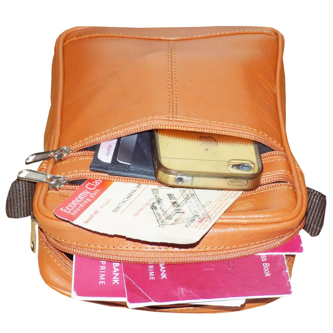 style98 tan genuine leather travel messenger bag for men,boys,girls & women