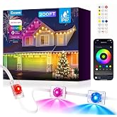 Ecoeve Permanent Outdoor Lights for House, 200ft Christmas RGB+IC Lights | 16 Million Colors &amp; 50 Scene Modes, App/Remote Control, DIY Music Sync, Holiday Party Halloween Decor,Close to Ceiling Lights