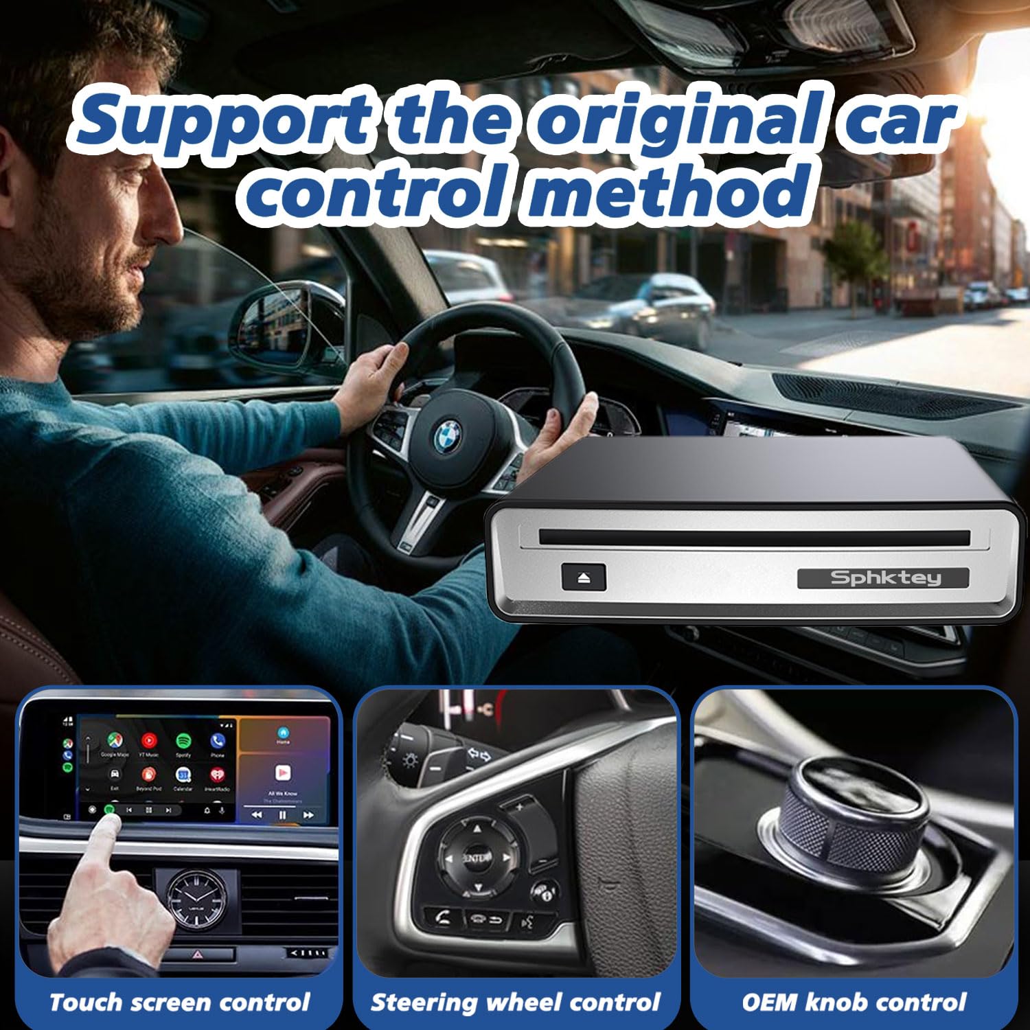External Portable Car USB or AUX Connected CD Player, DC 5V,Plug and Play, Suitable for Various Cars, Outdoor Speakers, PC and TV