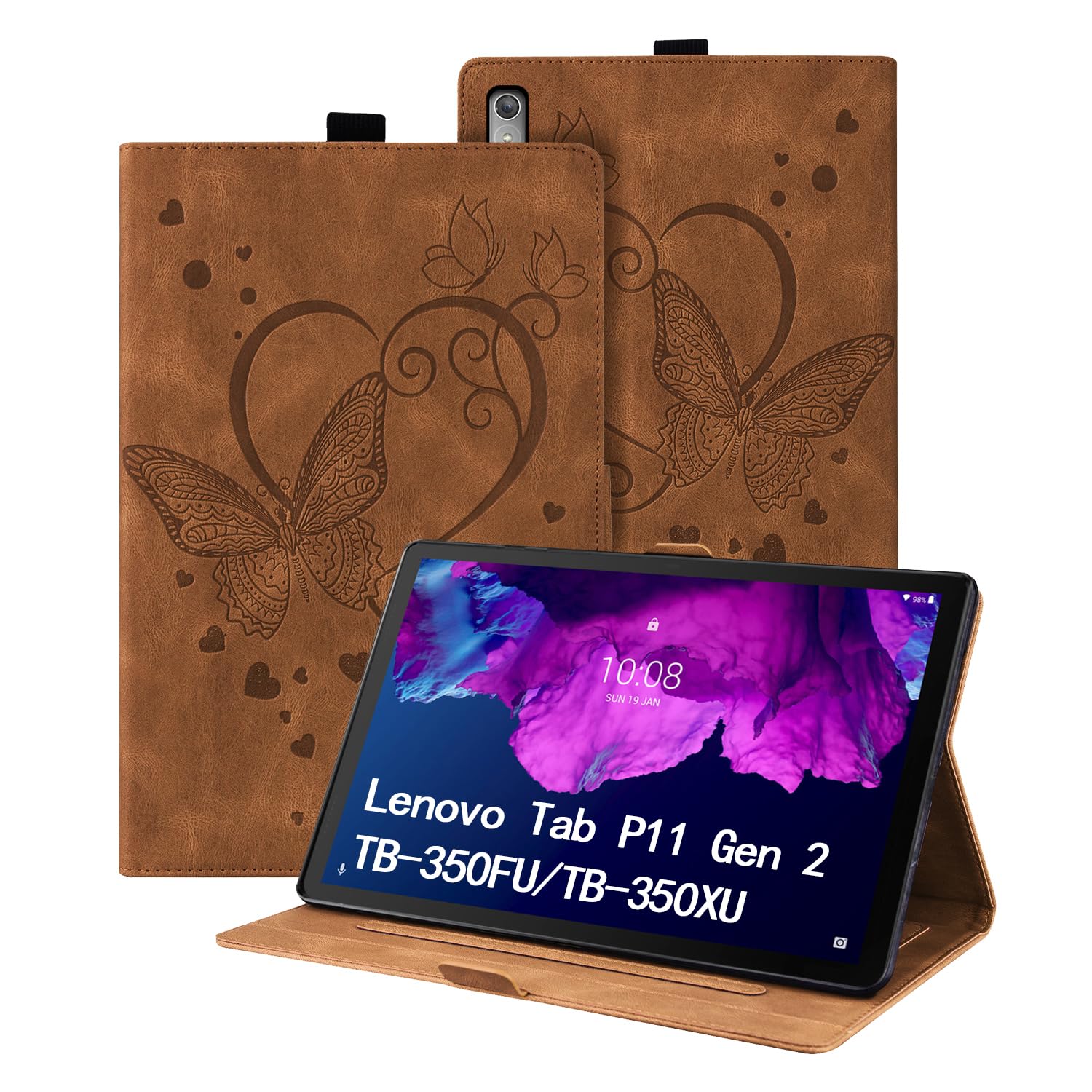 Auslbin Case for Lenovo Tab P11 (2nd Gen) 11.5 Inch TB-350FU/TB-350XU 2022 PU Leather Case with Stand Protective Case for Lenovo Tab P11 (2nd Gen) 11.5 Inch, Brown