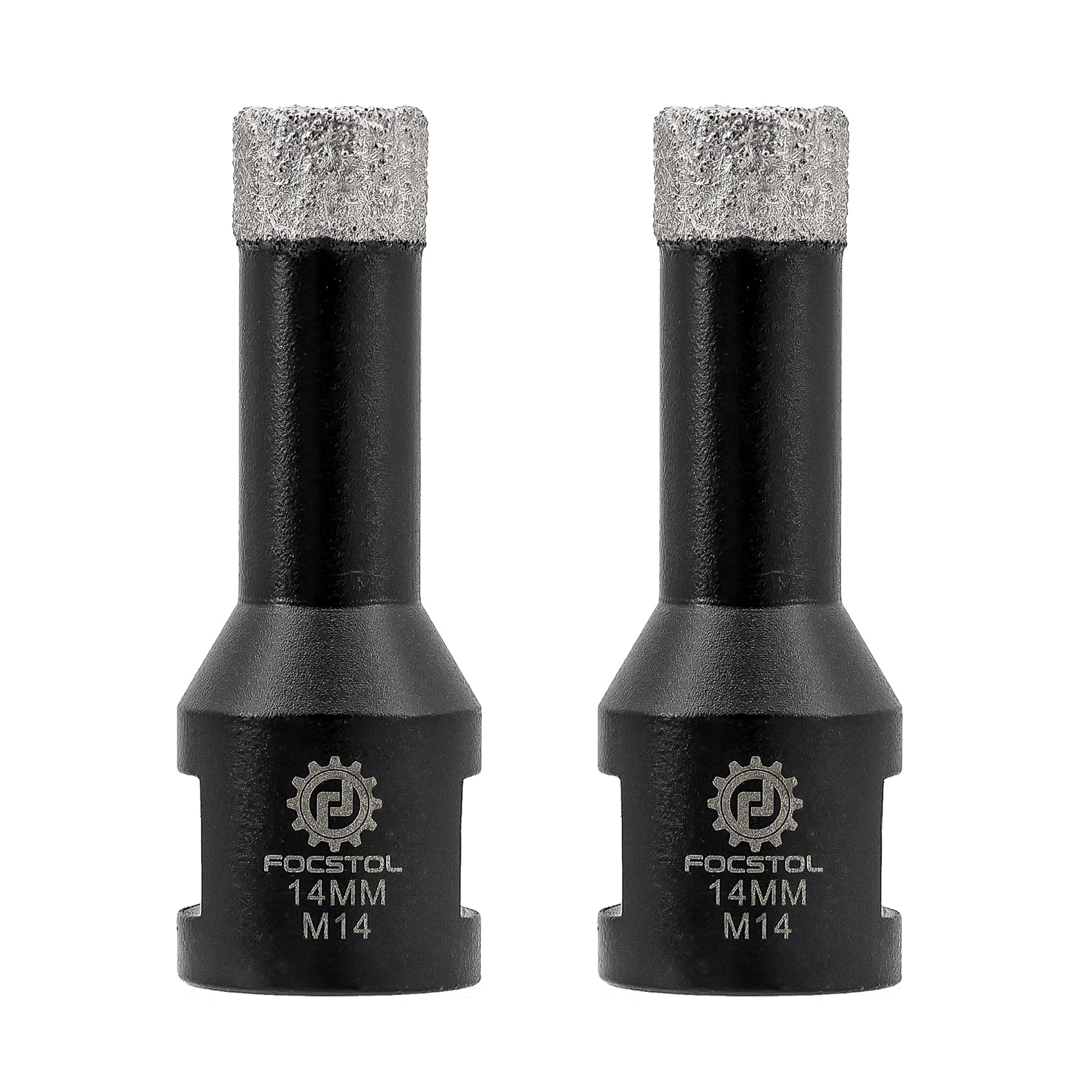 FOCSTOL Diamond Core Drill Bit - 2pcs 14mm Diamond Hole Saw for Porcelain Ceramic Tile Marble Granite Quartz M14 Thread — image 1