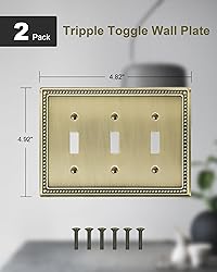 TREEWELL 2-Pack Triple Toggle Light Switch Cover