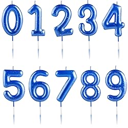 Hongplus Number 13 Blue Silver Birthday Candle