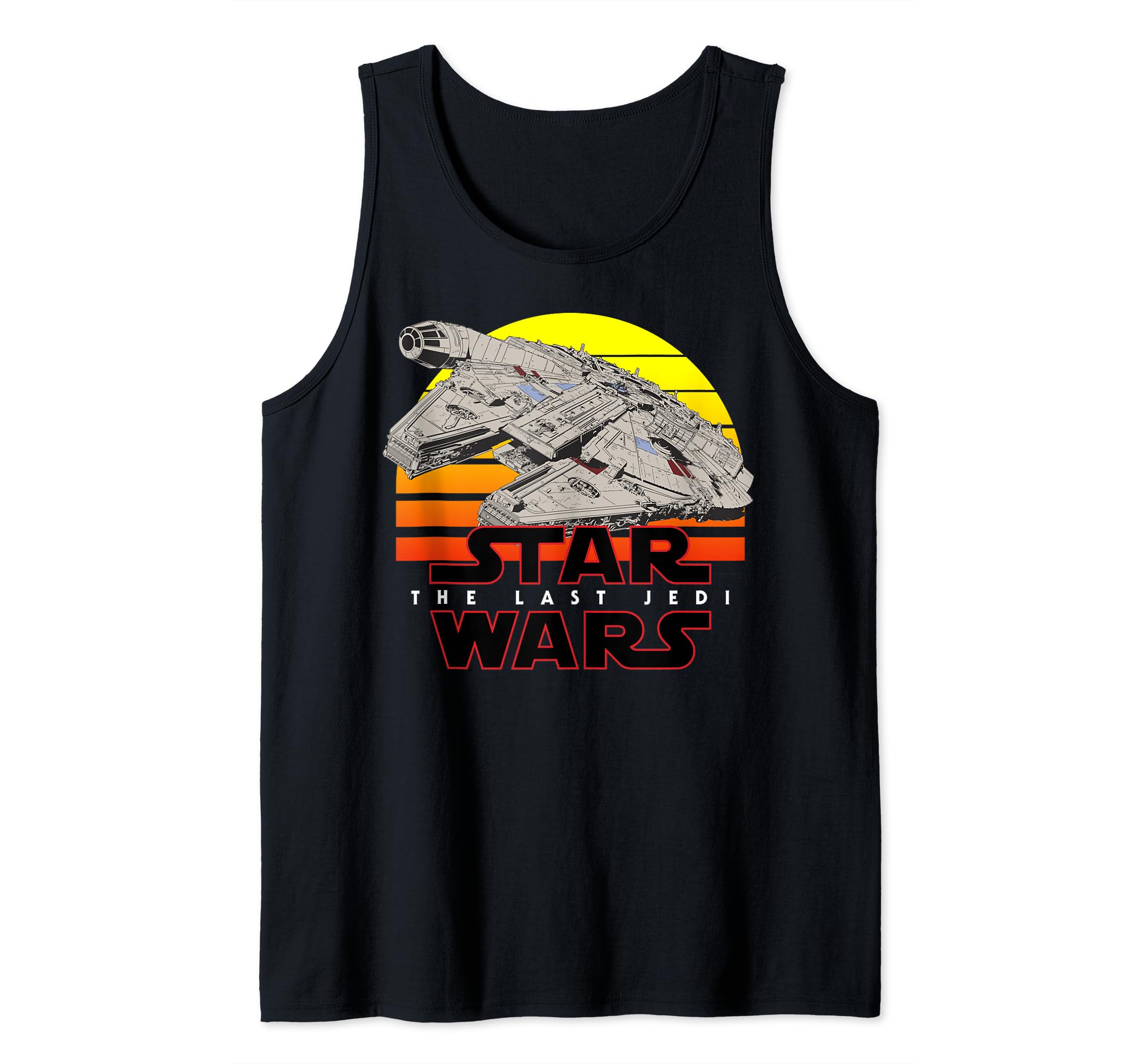 Star Wars Last Jedi Millennium Falcon Retro Logo Tank Top