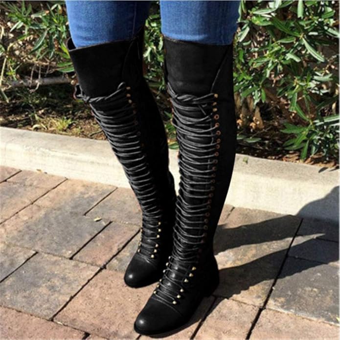 CELNEPHO Womens Chunky Motorcycle Combat
