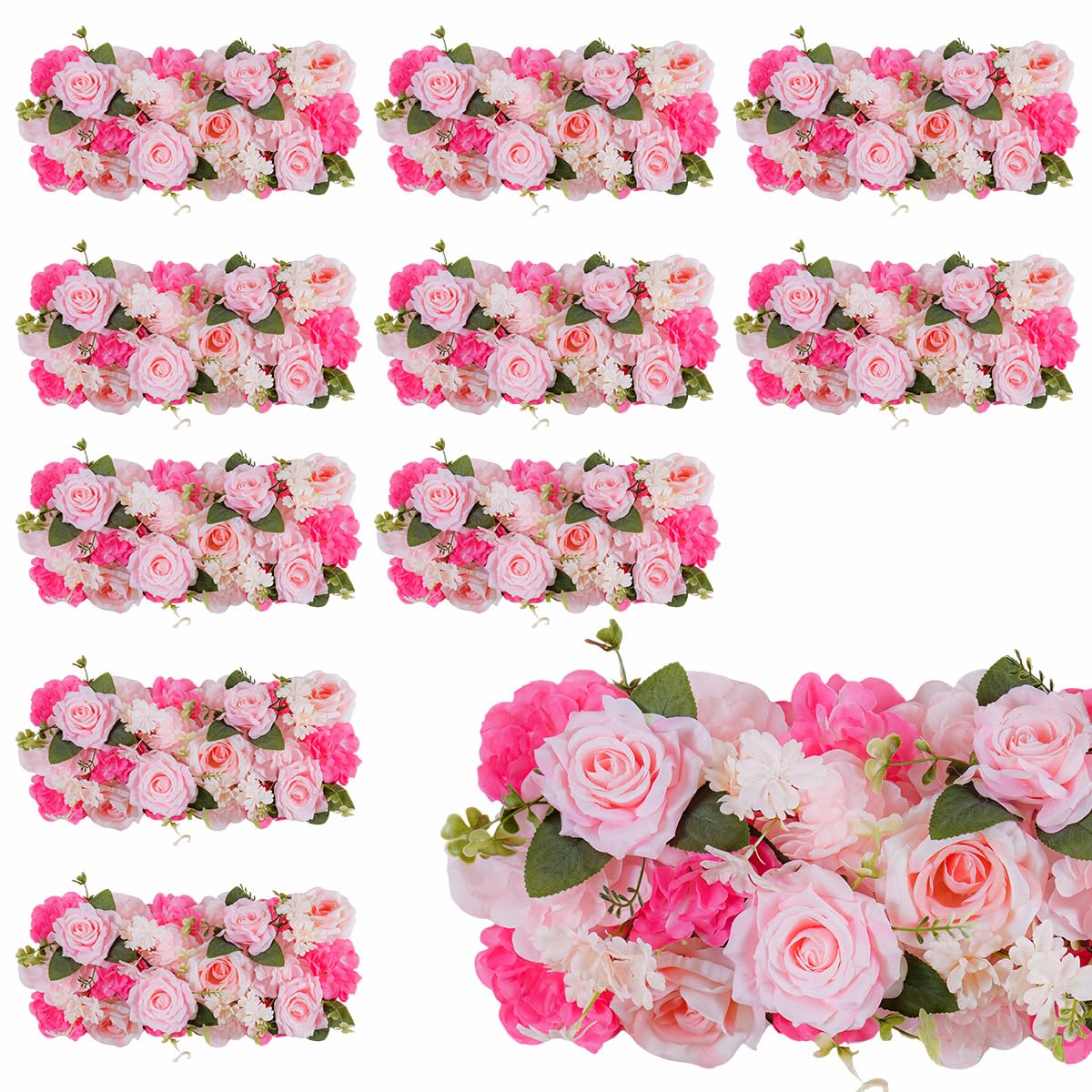 Photo 1 of ** FACTORY SEALED *** BloomTrend Pack of 10 Wedding Arch Decorations, 20.47 inch Artificial Flower Table Centerpieces Floral Arrangement for Wall Backdrop Party Bridal Shower Event Decor - Pink