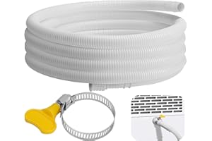 Nkiy Quen 10 Ft Dehumidifier Drain Hose 3/4" FHT- Cuttable Leakproof Dehumidifier Discharge Hose for Drainage- Flexible Universal Corrugated Drain Hose Replacement with Clamp for Most Dehumidifier