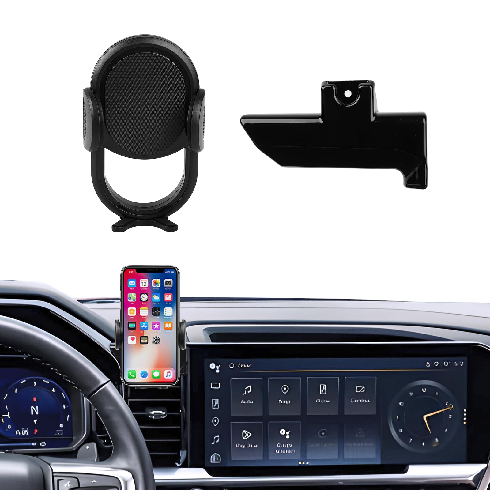 Autorder Car Phone Holder for Chevy Chevrolet Silverado 1500 2022-2026/2500HD 3500HD 2024-2026 Accessories Phone Mount 13.4-Inch Screen Cell Phone Automobile Cradles Hands-Free 360 Degree Rotation