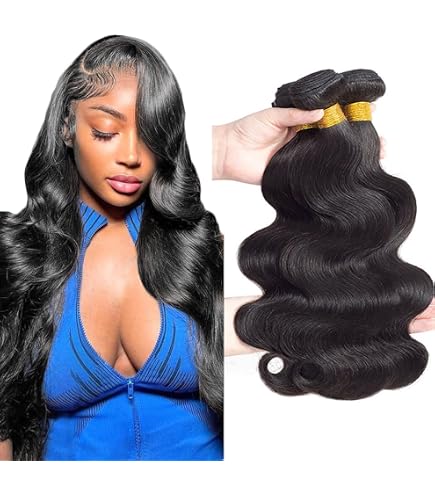 Amazon.com : 16A Straight Bundles Human Hair with 5x5 HD  display picture 1