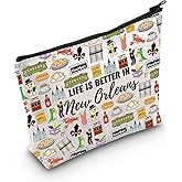 WCGXKO New Orleans Gift Life Is Better In New Orleans Makeup Bag New Orleans Souvenirs Travel Gift (In New Orleans)
