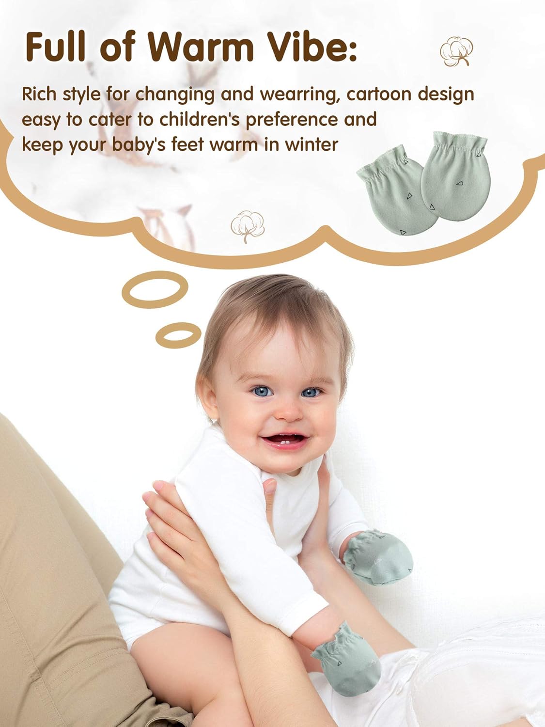 24 Pairs Newborn Baby Mittens Unisex Baby Cute Glove No Scratch Baby Mittens Gloves for 0-6 Months Baby Boys Girls: Clothing