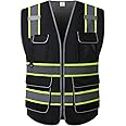 LOHASWORK Reflective Mesh Safety Vest - High Visibility Multi Pockets Breathable Workwear, ANSI/ISEA Standard