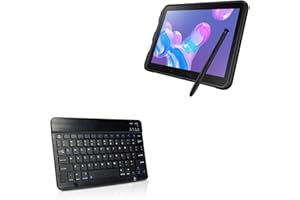 BoxWave Keyboard Compatible with Samsung Galaxy Tab Active Pro - SlimKeys Bluetooth Keyboard, Portable Keyboard with Integrated Commands for Samsung Galaxy Tab Active Pro - Jet Black