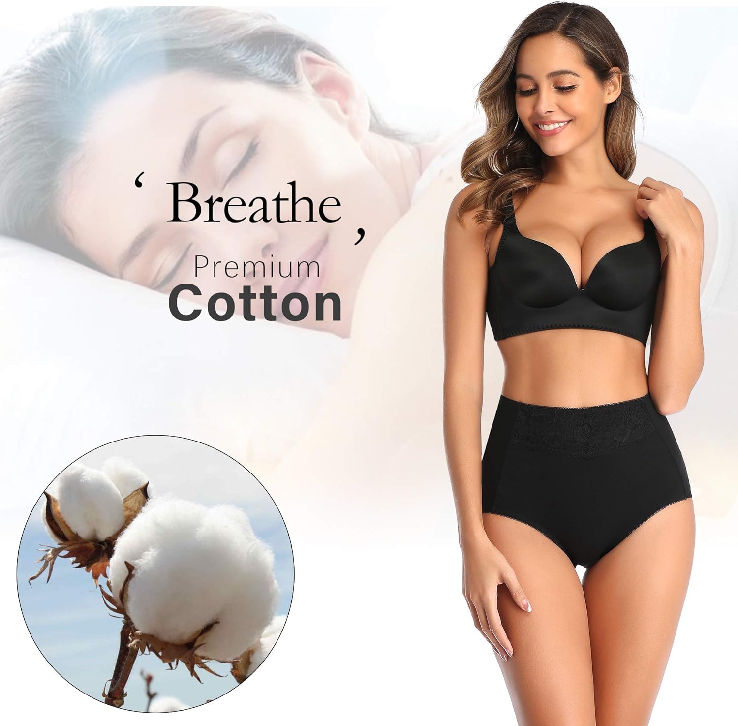 Women's High Waisted Cotton Underwear Soft Breathable Full Coverage Stretch Briefs Ladies Panties 5-Pack at  Women’s Clothing store