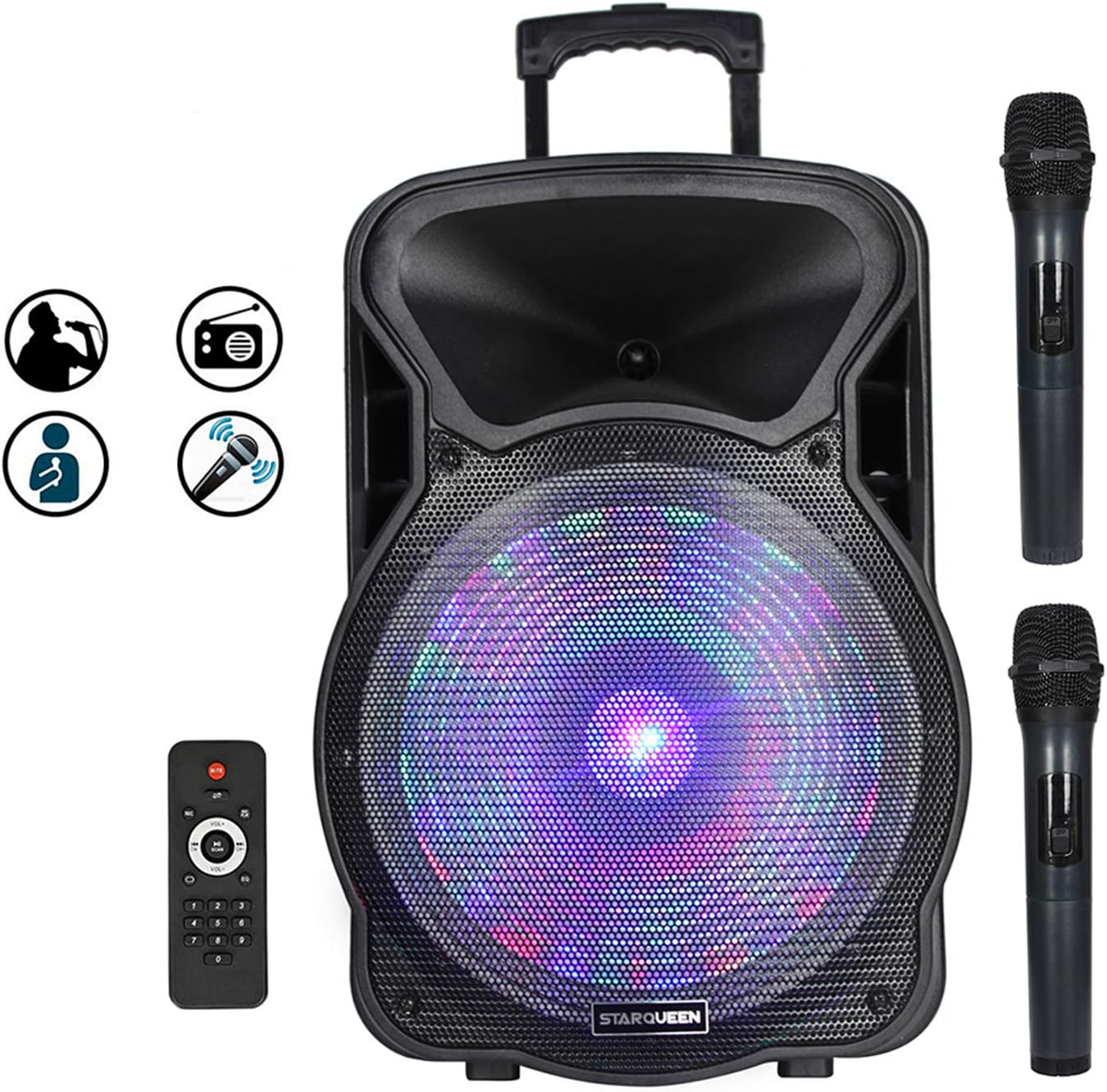 STARQUEEN 15Inch Portable Bluetooth Speaker, Rechargeable