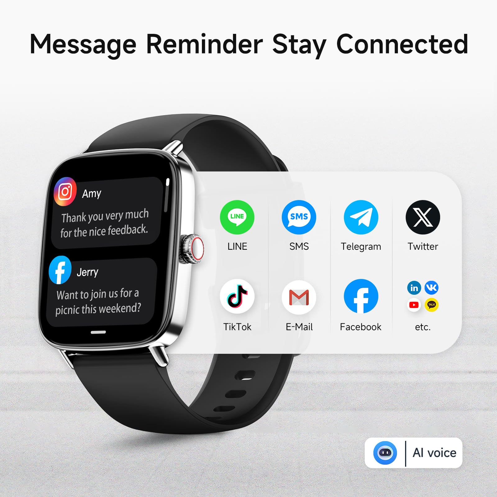 Smart Watch for Men Women, 1.85