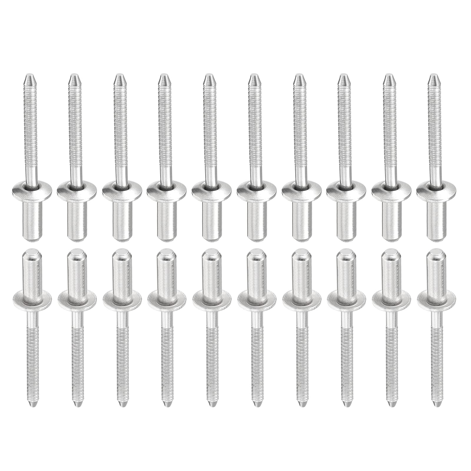 DTGN 4.8mm x 13mm (DXL) Blind Rivets - 25Pack - Good for Machinery Joining - 304 Stainless Steel Dome Closed End Rivet