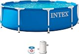 Intex 28202UK 10ft x 30in Metal Frame Pool with Filter Pump Blue 305x76 cm