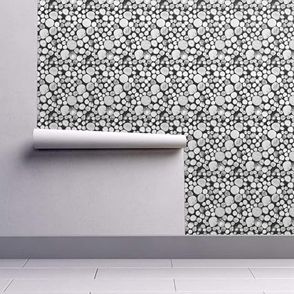 Logs Wallpaper Sample Swatch Stacked Wood Rustic Firewood Black