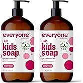 Everyone 3-in-1 Kids Soap, Body Wash, Bubble Bath, Shampoo, 32 Ounce (Pack of 2), Berry Blast, Coconut Cleanser with Plant Ex