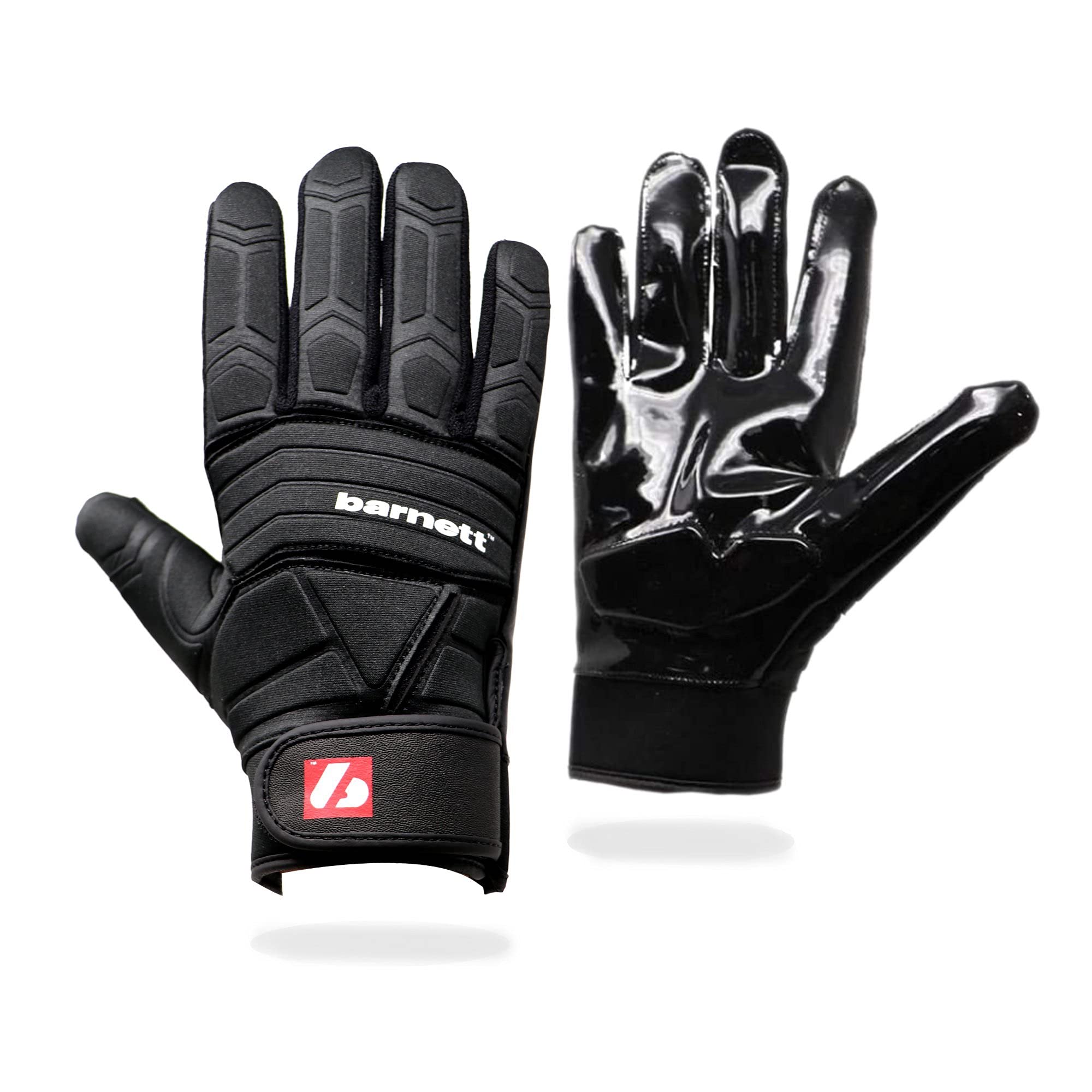 BARNETT FLG-03 Professional Linemen football gloves, OL, DL BLACK (2XL)