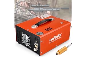GRETEEFOR PCP Air Compressor 4500Psi/30Mpa, 350W Oil-Free Fast Fill Pump with Auto Shut-Off, Dual Power 12V DC & 110V/220V AC, Portable Air Pump Paintball, Air Rifle, Airguns HPA Tanks(CS6-Base)