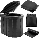 KINSPORY Portable Toilet Outdoor Camping Collapsible Bucket Loo