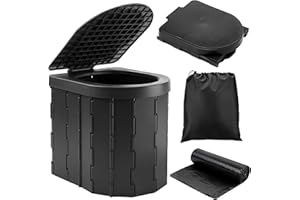 KINSPORY Portable Toilet, Outdoor Camping Toilet, Fishing Toilet, Campervan Toilet, Collapsible Toilet Bucket, Portable Loo, 