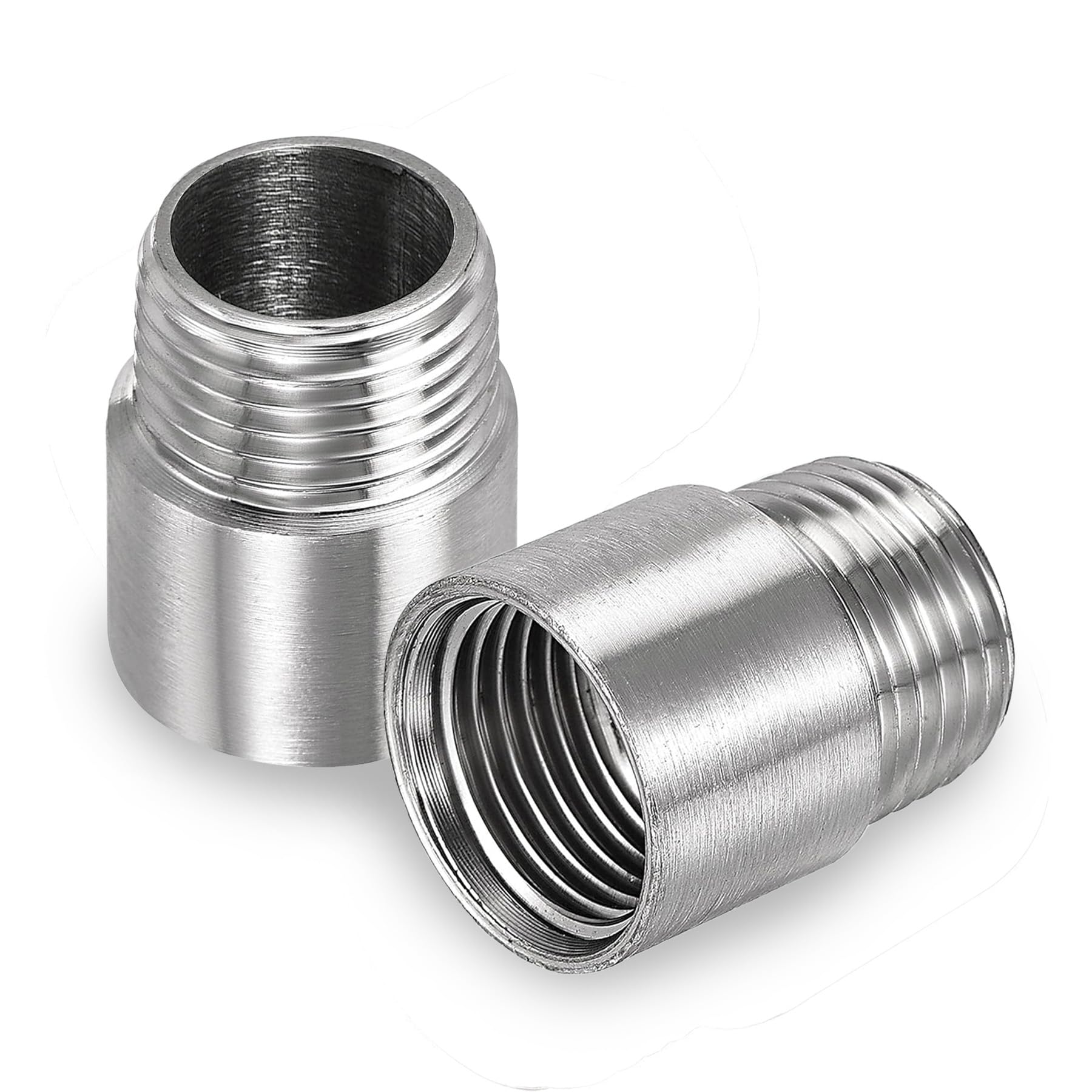 LEPEVNEY Stainless Steel Shower Head Extension Arm Shower Head Adapter, 30mm Length, 1/2PT Male to 1/2PT Female Thread - Set of 2