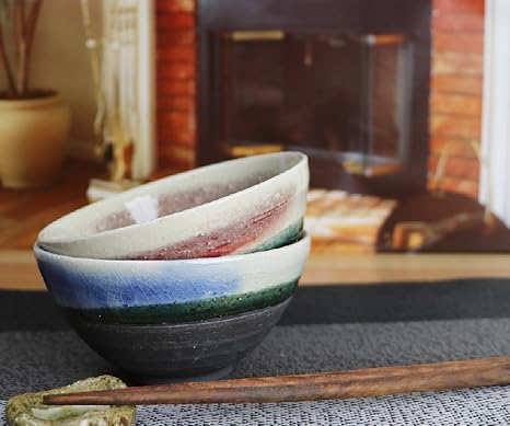 Amazon 信楽焼 夫婦茶碗 飯椀 ブルーベリー ラズベリー茶碗セット