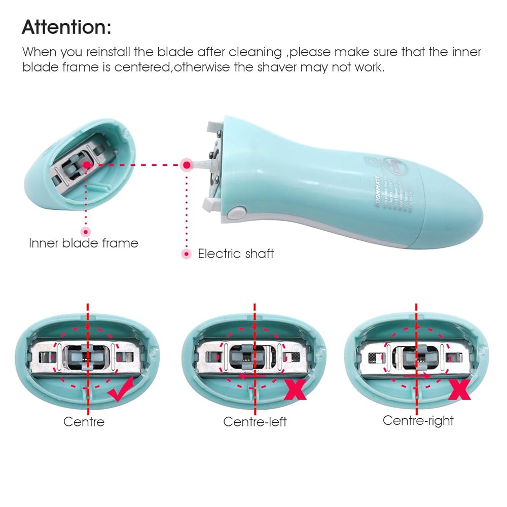 Wet or Dry Use Electric Razor, Bikini Trimmer Body (Green) aooty